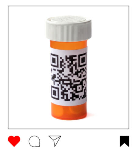 Pill bottle with QR code